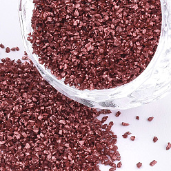 Индийский Красный Стеклянный бисер с покрытием fgb, для украшения искусства ногтя аксессуаров, нет отверстий / незавершенного, чипсы, Индийская красная, 0.4~0.6 мм, о 450 г / мешок