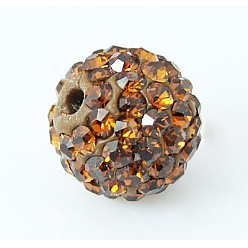 Копченая Топаз Бусины со стразами, полимерная глина , pave disco бусины, класс А, курил топазом, 6 мм, отверстие : 1.2 мм