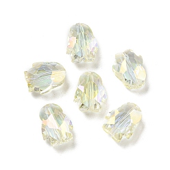 Светлый Золото-желтый Гальванические стеклянные бусины, граненые, с полным покрытием цвета радуги, пингвин, светлый золотарник желтый, 8x6.5x4.5 мм, отверстие : 1 мм