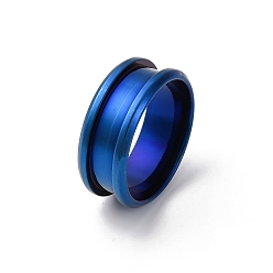 Синий 201 Нержавеющая сталь рифленая кольцевая рифленая, кольцевой сердечник, для изготовления инкрустации, синие, Размер 7, 8 мм, внутренний диаметр: 17 мм