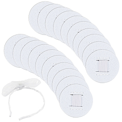 Белый 20 шт. фетровые подушечки для резинок для волос, эластичные подушечки, плоско-круглые, белые, 35x4 мм