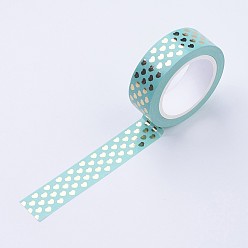 Grün DIY Scrapbook dekorative Papierbänder, Klebebänder, Herz, grün, 15 mm