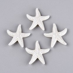 Creamy White CCB Plastic Pendants, Starfish Charms, Creamy White, 47~48x44.5~45x9.5~10mm, Hole: 1.8mm, about 100pcs/500g