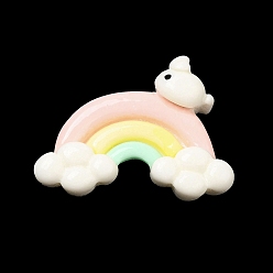 Радуга Мультяшные непрозрачные кабошоны из смолы, для изготовления ювелирных изделий, радуга, 21x28.5x8 мм