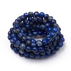 Lapis Lazuli Natural Lapis Lazuli Stretch Beaded Bracelets, Tumbled Stone, Nuggets, 1-7/8 inch~2-1/8 inch(4.8~5.5cm), Beads: 6~15x6~11x3~11mm