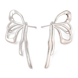 Платина Изделия из латуни, за половину пробурено бисера, бабочка, платина, 39~42x17~19 мм, штифты : 0.8 мм