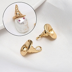 Золотой Медные залоги, для изготовления жемчуга в стиле барокко призрачной ведьмы, ведьма шляпа, золотые, 14x13 мм