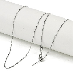 Нержавеющая Сталь Цвет 304 из нержавеющей стали ссылка цепи ожерелья, регулируемые слайдерные ожерелья для женщин, цвет нержавеющей стали, 19.69 дюйм (50 см)