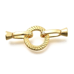 Настоящее золото 18K Плоская круглая стойка с покрытием из латуни, складные застежки, долговечный, без свинца и без кадмия, реальный 18 k позолоченный, 28 мм, отверстие : 3 мм