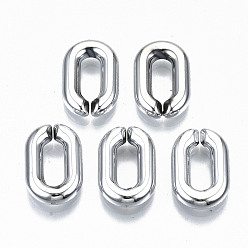 Платина Ccb пластиковые соединительные кольца, разъемы для быстрой связи, для изготовления ювелирных кабельных цепей, овальные, платина, 14x9.5x3 мм, внутренний диаметр: 8x3 мм