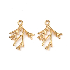 Золотой 304 подвески из нержавеющей стали, ветвь очарование, золотые, 21x16.5x2 мм, отверстие : 1.6 мм