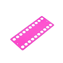 Magenta Plastic Embroidery Thread Plate, Cross Stitch Threading Board Tools, Rectangle, Magenta, 19.3x7.9x0.1cm