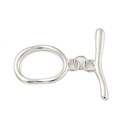 Платина Латуни Переключить застежками, без кадмия, без никеля и без свинца, овальные, платина, овальный : 23.5x15x2 mm, отверстие : 3 мм, бар: 27x7x2 mm, отверстие : 2.5 мм