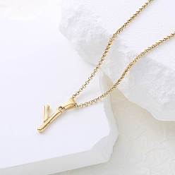 Letter Y Ожерелья с подвесками в виде алфавита из нержавеющей стали для женщин, золотые, Письмо Y