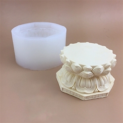 White DIY Food Grade DIY Silicone Candle Molds, for Candle Making, Lotus, White, 9.2x5.5cm
