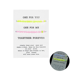 (52) Непрозрачная лаванда 2 шт. наборы браслетов из светящихся смоляных плетеных бусин ко Дню святого Валентина, регулируемые парные браслеты, светящиеся в темноте, разноцветные, 6-1/4~10-1/4 дюйм (16~26 см)