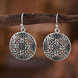 Плоский Круглый Цинковый сплав мотаться, античное серебро, плоско-круглые, 32x20 мм