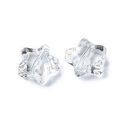 Лист 20 прозрачные стеклянные бусины, лист, 8.5x9x4 мм, отверстие : 1 мм