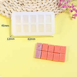 Rectangle DIY Silicone Molds, Resin Casting Molds, For UV Resin, Epoxy Resin Jewelry Making, White, Rectangle, 46x82x12mm