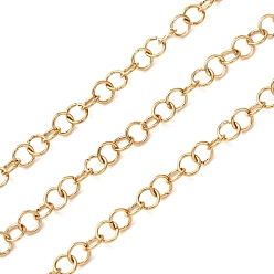 Золотой 304 из нержавеющей стали цепи Роло, несварные, с катушкой, ионное покрытие (ip), золотые, 4x0.5 мм