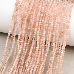 Multi-Moonstone Natural Multi-Moonstone Beads Strands, Faceted, Round, 2mm, Hole: 0.5mm, about 215~218pcs/strand, 15.08''~15.35''(38.3~39cm)