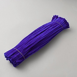 Purple DIY Plush Sticks, with Iron Core, Pipe Cleaners, Kid Craft Material, Purple, 295x6mm, 100pcs/set