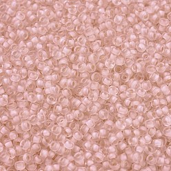 (RR1934) Semi-Frosted Baby Pink Lined Crystal MIYUKI Round Rocailles Beads, Japanese Seed Beads, 11/0, (RR1934) Semi-Frosted Baby Pink Lined Crystal, 2x1.3mm, Hole: 0.8mm, about 5500pcs/50g