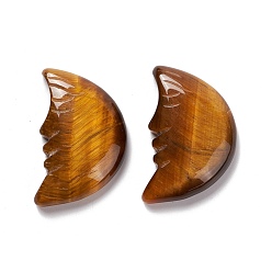 Тигровый глаз Природных тигровый глаз кабошонов, луна, 35x22.5x7 мм