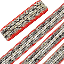 Красный 10 ярдов полиэстеровой ленты в этническом стиле для шитья и декорирования, красные, 2 дюйм (51.5 мм)