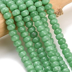 Medium Sea Green Natural Glass Beads Strands, Rondelle, Medium Sea Green, 6.5~7x4.5mm, Hole: 0.9mm, about 96~97pcs/strand, 15.55~15.75''(39.5~40cm)