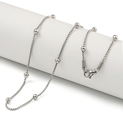 Нержавеющая Сталь Цвет Не тускнеет 304 ожерелья из нержавеющей стали с круглыми звеньями, цвет нержавеющей стали, 16.26 дюйм (41.3 см)