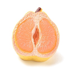 Saumon Cabochons imitation fruits en résine opaque, pamplemousse, Saumon, 28x22x26mm
