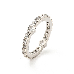 Платина Оправа из латуни с микропаве из кубического циркония, долговечный, без свинца и без кадмия, кольцо, платина, 15x2.5 мм, отверстие : 1 мм