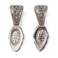 Черный Цвет Металла Стойки покрытие латунь прижимные поручительств, приклеиваемые плоские держатели для изготовления подвесок, без кадмия и без свинца, металлический черный , 24x8x8 мм, отверстие : 8.5x6 мм