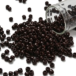 (46D) Opaque Deep Chocolate Brown Тохо 6/0 круглые бусины, японский бисер, (46 d) непрозрачный темно-шоколадно-коричневый, 4 мм, отверстие : 1.5 мм, Около 168 шт / 10 г