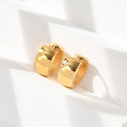 Золотой 304 серьги-кольца из нержавеющей стали с эффектом полировки, ионное покрытие (ip), золотые, 13.5x6 мм