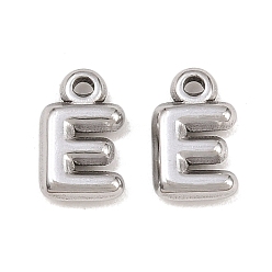 Letter E 304 подвески из нержавеющей стали, письмо амулеты, Письмо E, 9.5~10x2.5~9x2.5 мм, отверстие : 1.2 мм