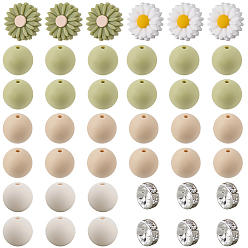 (52) Непрозрачная лаванда 86 шт. 6 стили, экологически чистые силиконовые фокальные бусины пищевого качества, с бусинами из высококачественных латунных хрустальных страз., разноцветные, 22x8.5 мм, отверстие : 2 мм