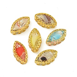 (52) Непрозрачная лаванда Шить на горный хрусталь, многожильные звенья из стекла, хрусталя и стразов, с настройками латуни, аксессуары для одежды, лошадиный глаз , разноцветные, 16.5x8.5x5.5 мм, отверстие : 1 мм