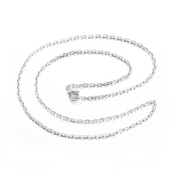 Серебро 304 из нержавеющей стали кабель цепи ожерелья, с карабин-лобстерами , серебряный цвет гальваническим, 15.7 дюйм (40 см)