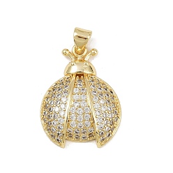 Настоящее золото 18K Латунные микро проложить кубического циркония подвески, без кадмия и без свинца, коровка, реальный 18 k позолоченный, 25.5x19x5.5 мм, отверстие : 4.5x3.5 мм