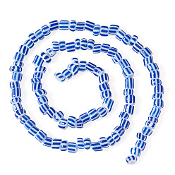 Bleu Royal 2 brins de perles de verre faites à la main, colonne, bleu royal, 4~5.5x2~4mm, Trou: 0.8mm, Environ 128~130 pcs/chapelet, 14.96~15.75 pouce (38~40 cm)
