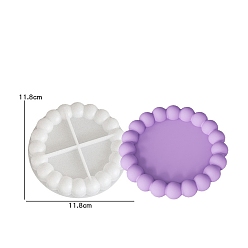 Flat Round Cup Mat Silicone Molds, Fondant Molds, Resin Casting Coaster Molds, For UV Resin, Epoxy Resin Craft Making, White, Flat Round, 118x20mm