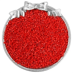 Красный Стеклянный бисер непрозрачных цветов, плоско-круглые, красные, 2 мм, о 1100 шт / комплект