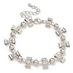 Платина Латунные браслеты с покрытием стойки, без кадмия и без свинца, долговечный, bowkont, платина, 7-1/8 дюйм (18 см)