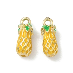 Золотой Подвески из эмали и сплава, ананас, золотые, 13x5 мм, отверстие : 1.5 мм