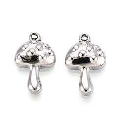 Нержавеющая Сталь Цвет 304 подвески из нержавеющей стали, анти-тускнение, грибное очарование, цвет нержавеющей стали, 18x11x4 мм, отверстие : 1.5 мм