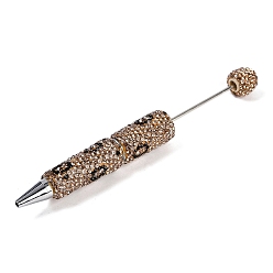 Свет Колорадо Топаз Железная ручка из бисера, шариковая ручка, с полимерной глиной горный хрусталь, для индивидуальной ручки с ювелирными бусинами, случайная подложка, свет Колорадо Топаз, 149x16 мм