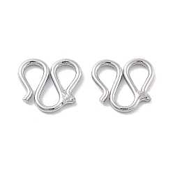 Real Platinum Plated Brass Tail Chain Link, Cadmium Free & Nickel Free & Lead Free, Real Platinum Plated, 9.5x10x1mm