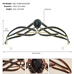 Реактивный Самолет Обручи для волос из сплава со стразами для женщин и девочек, черный свадебный венец, струя, 135~140 мм